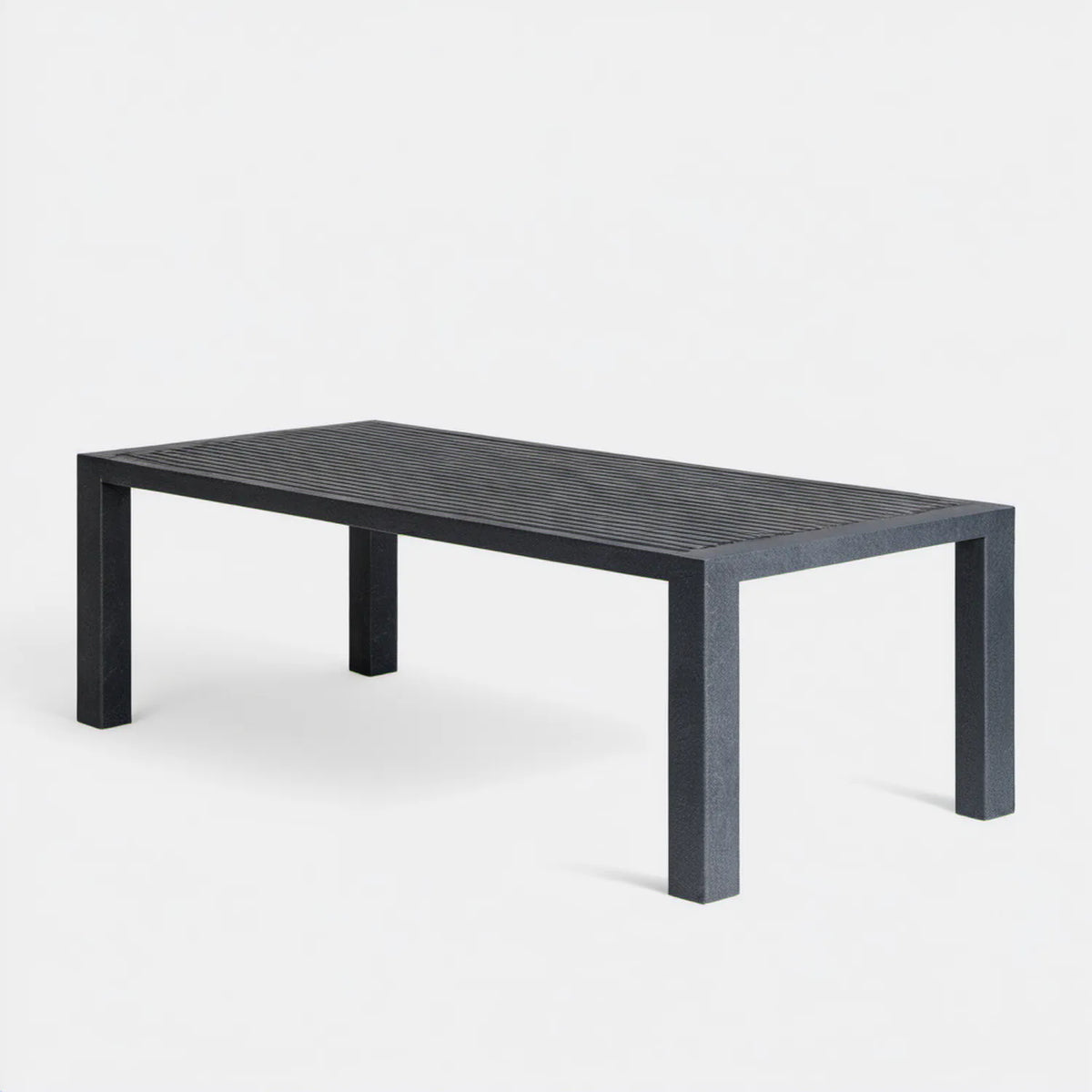 Prostokątny stół ogrodowy z aluminium, czarny, 150 x 90 x 75 cm