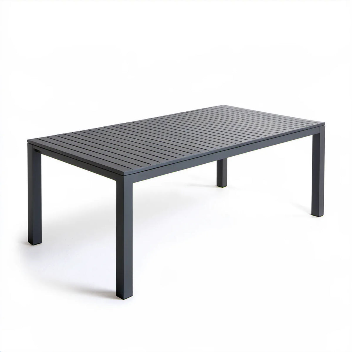Prostokątny stół ogrodowy aluminiowy antracytowy 150 x 90 x 74 cm