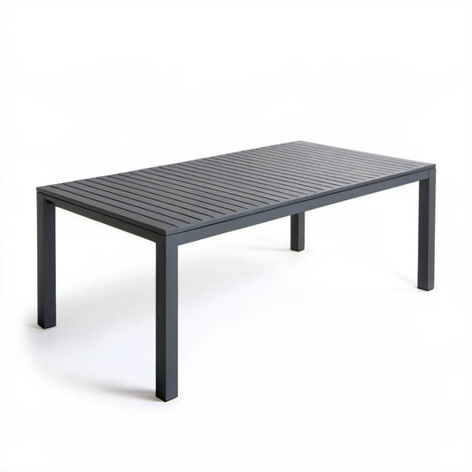 Prostokątny stół ogrodowy aluminiowy antracytowy 150 x 90 x 74 cm